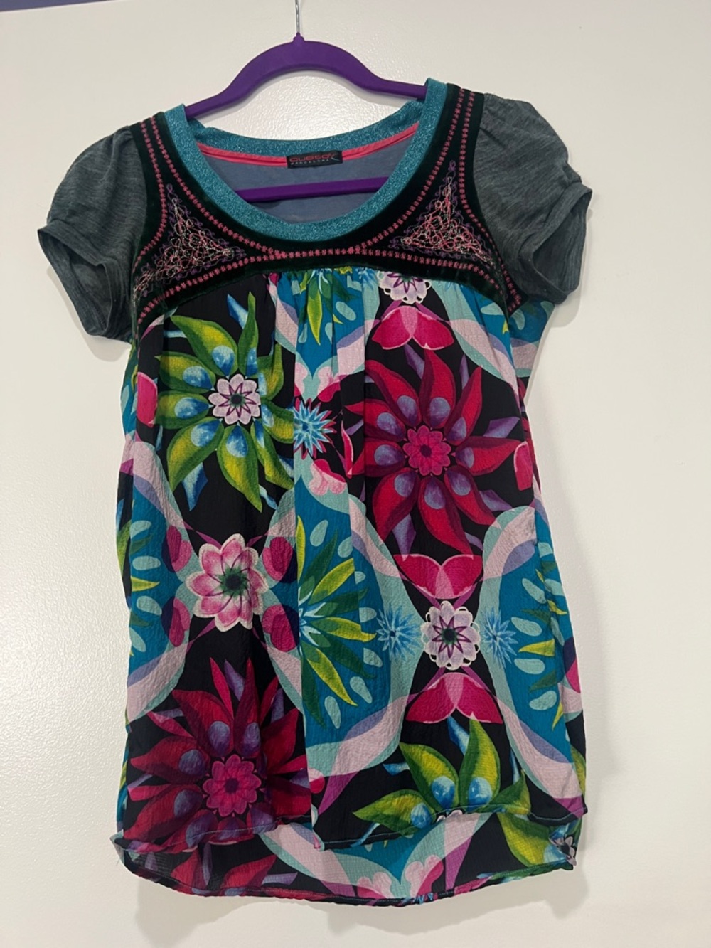 Custo Barcelona Multicolor Floral Short-Sleeve Tee XS